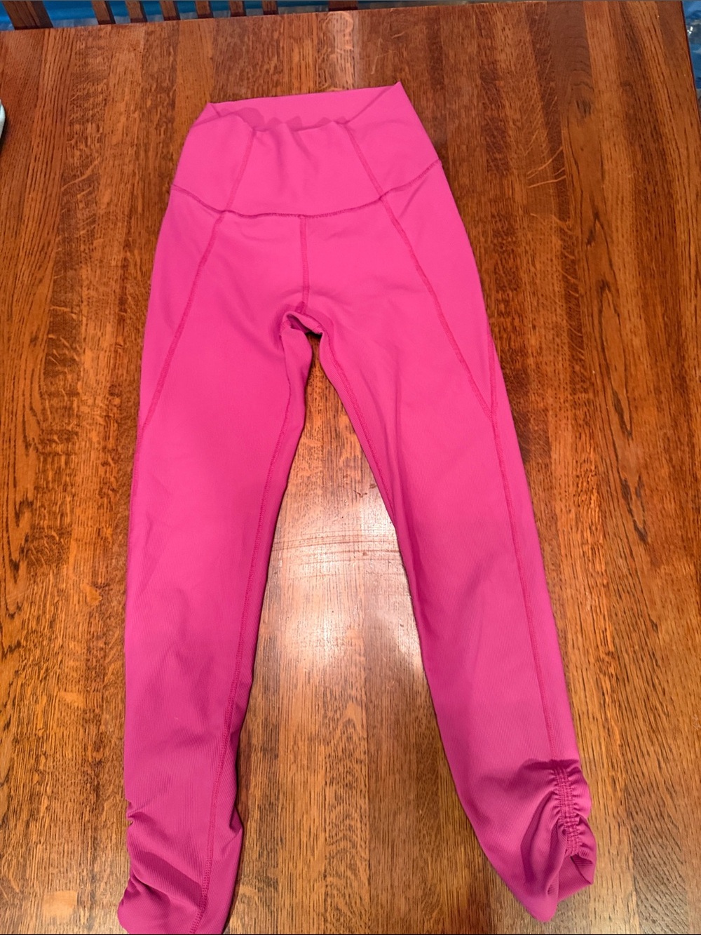 Wilo High-Rise Pink Girls' Active Leggings with Ruched Ankles